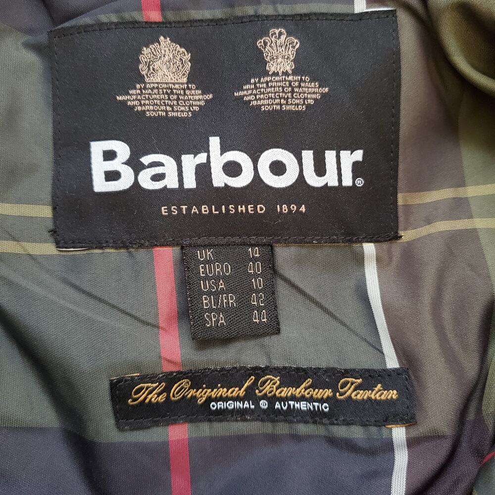 Barbour Constable Quilted Longline Barn Jacket Chore Coat Black Lined Size US 10 - Picture 10 of 12